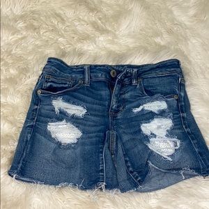 AE ripped jean shorts